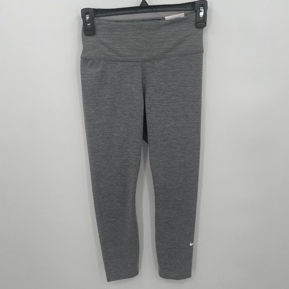 Nike One Women's Dri Fit Crop Length Leggings Grey Size XS - Picture 2 of 7